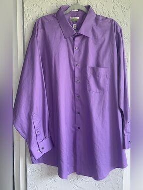 Van Heusen Men's Purple Lux Sateen Big Dress Shirt